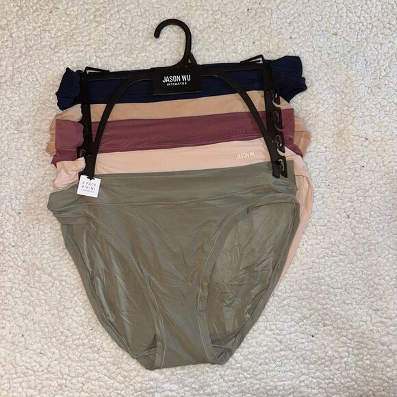 Jason Wu Large Bikini Underwear Set 5 Pairs Multiple Colors- Green Tan Pink Etc - Picture 1 of 6